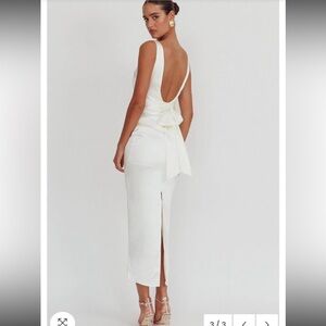 Selfie Leslie Satin Open Back Dress